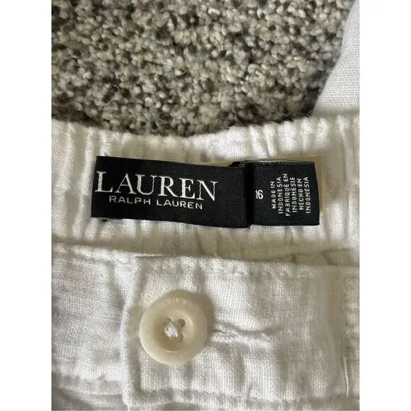 Lauren Ralph Lauren White Linen Pants - Picture 5 of 6